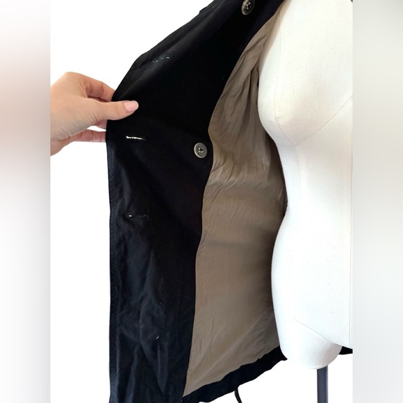 NWOT Old Navy Classic Black Trench Coat in Cotton - double breasted - Picture 5 of 10